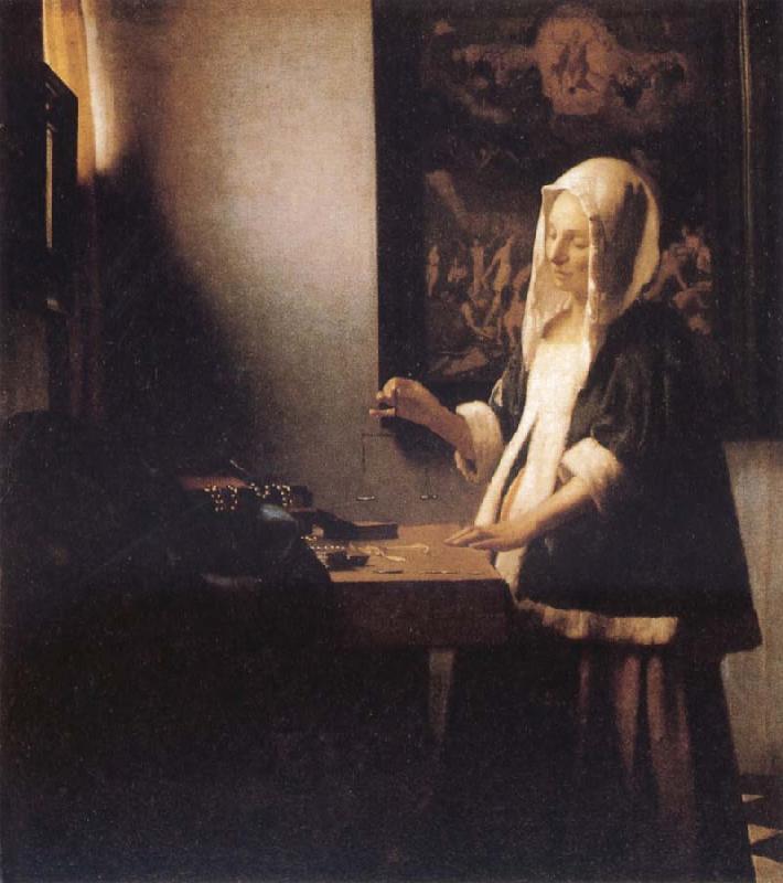 Jan Vermeer Woman Holding a Balance oil painting image